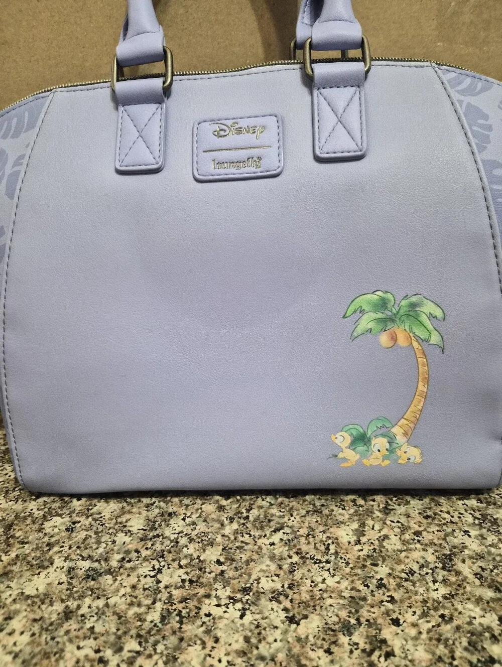 Loungefly Lavender Stitch & Angel Palm Tree Dome Satchel